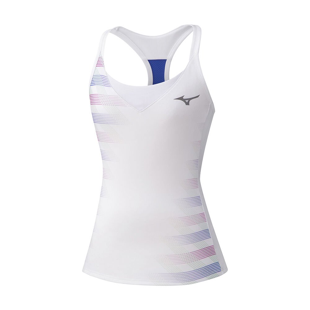 Mizuno Women's Tank Tops White Printed Tank Apparel - K2GA021001